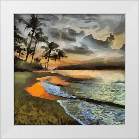 Clouds over the Beach White Modern Wood Framed Art Print by Medeiros, Celito