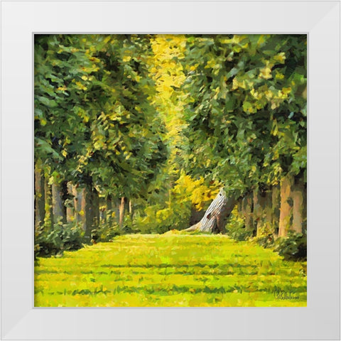 Fresh Green Forest White Modern Wood Framed Art Print by Medeiros, Celito