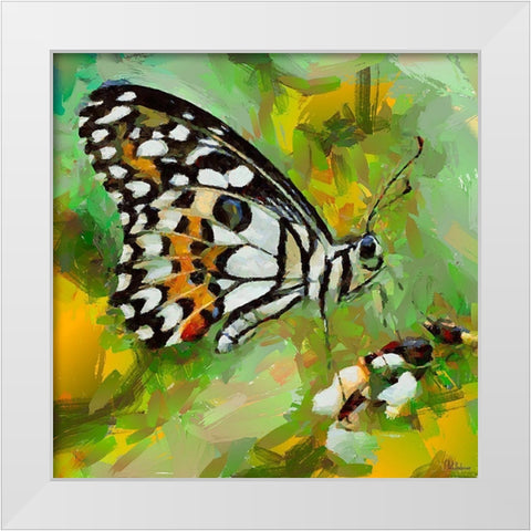 Butterfly Wings I White Modern Wood Framed Art Print by Medeiros, Celito