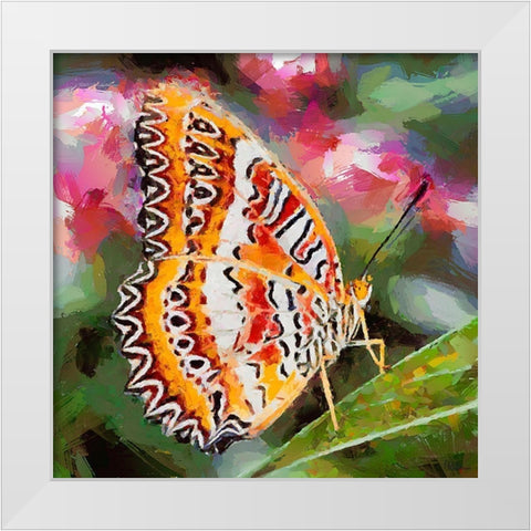Butterfly Wings III White Modern Wood Framed Art Print by Medeiros, Celito