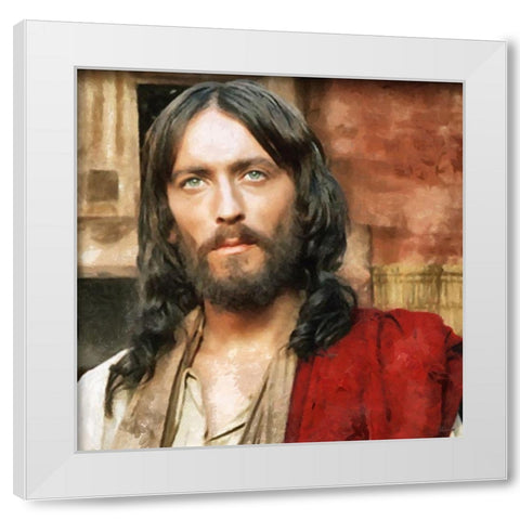 Jesus II White Modern Wood Framed Art Print by Medeiros, Celito