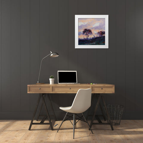 Evening Impression White Modern Wood Framed Art Print by Gercken, Graham