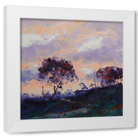 Evening Impression White Modern Wood Framed Art Print by Gercken, Graham