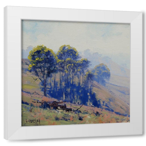 Hazy Hillscape White Modern Wood Framed Art Print by Gercken, Graham