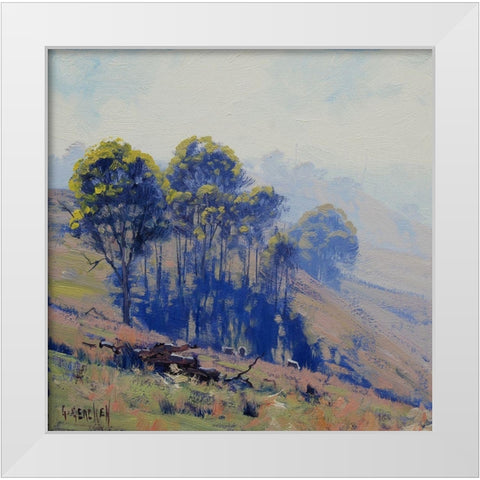 Hazy Hillscape White Modern Wood Framed Art Print by Gercken, Graham