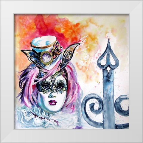 Carnival of Venice II White Modern Wood Framed Art Print by Kovacs, Anna Brigite