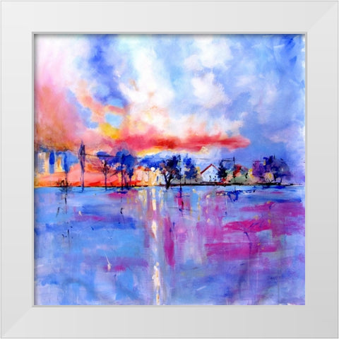 Morning White Modern Wood Framed Art Print by Kovacs, Anna Brigite
