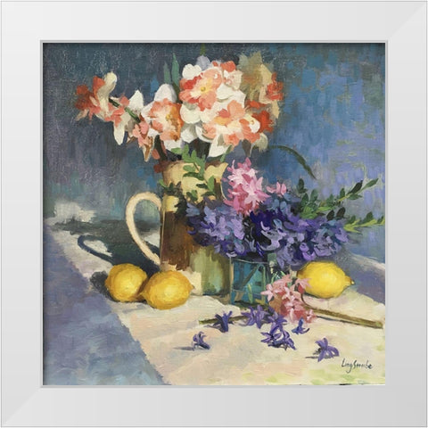 Spring Sun White Modern Wood Framed Art Print by Strube, Ling