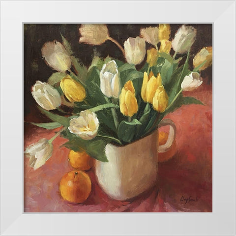 The Tulips White Modern Wood Framed Art Print by Strube, Ling