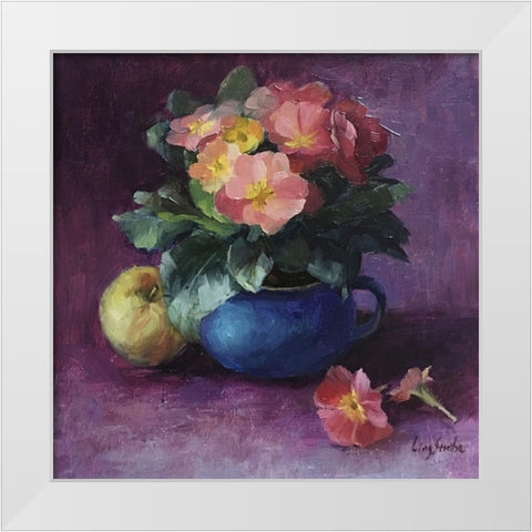 Primrose Still Life White Modern Wood Framed Art Print by Strube, Ling