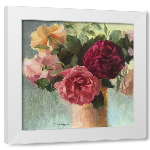 Happy May White Modern Wood Framed Art Print by Strube, Ling