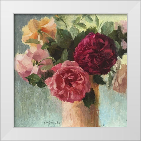 Happy May White Modern Wood Framed Art Print by Strube, Ling