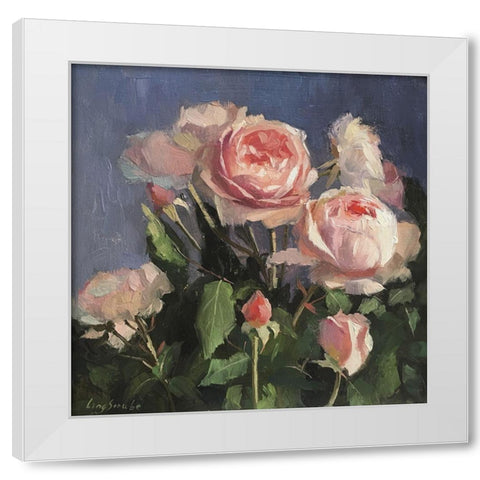 Garden Roses White Modern Wood Framed Art Print by Strube, Ling
