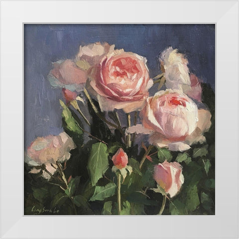 Garden Roses White Modern Wood Framed Art Print by Strube, Ling