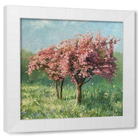 Spring Story White Modern Wood Framed Art Print by Strube, Ling