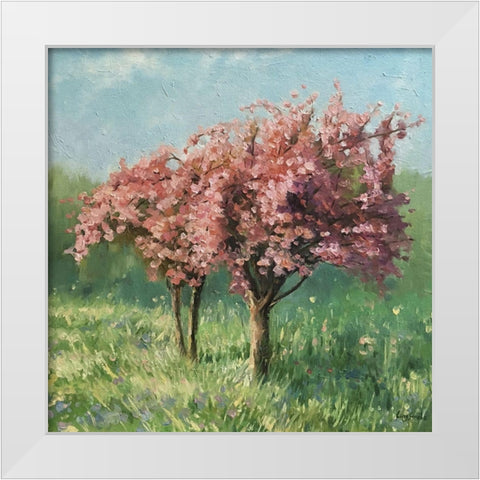 Spring Story White Modern Wood Framed Art Print by Strube, Ling