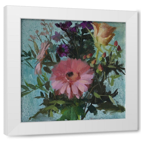 Gerbera White Modern Wood Framed Art Print by Strube, Ling