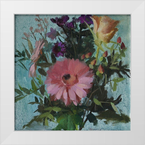 Gerbera White Modern Wood Framed Art Print by Strube, Ling