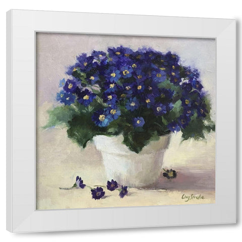 Purple Flowers White Modern Wood Framed Art Print by Strube, Ling