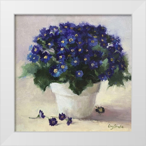 Purple Flowers White Modern Wood Framed Art Print by Strube, Ling