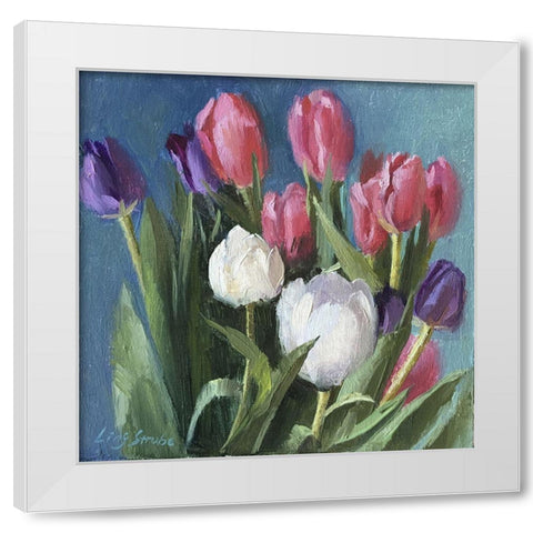 Tulips White Modern Wood Framed Art Print by Strube, Ling
