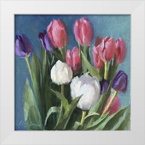Tulips White Modern Wood Framed Art Print by Strube, Ling