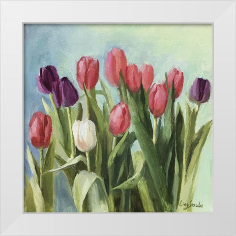Tulips II White Modern Wood Framed Art Print by Strube, Ling