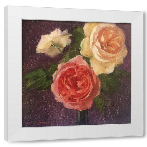 The Roses White Modern Wood Framed Art Print by Strube, Ling