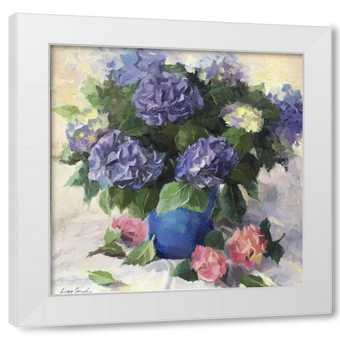 The Charm of Hydrangea White Modern Wood Framed Art Print by Strube, Ling