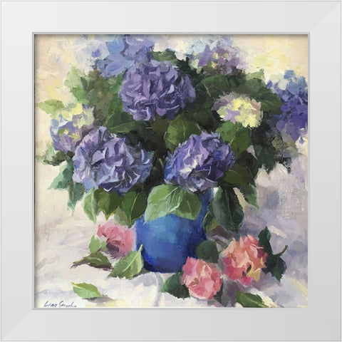 The Charm of Hydrangea White Modern Wood Framed Art Print by Strube, Ling