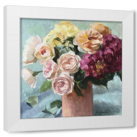Summer Bouquet White Modern Wood Framed Art Print by Strube, Ling