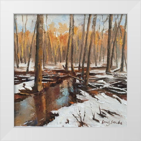 An Evening in Winter White Modern Wood Framed Art Print by Strube, Ling
