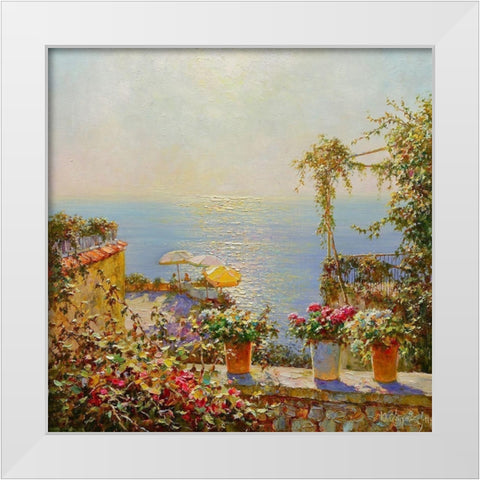 Sun coast  on Positano White Modern Wood Framed Art Print by Obuchovsky, Yury