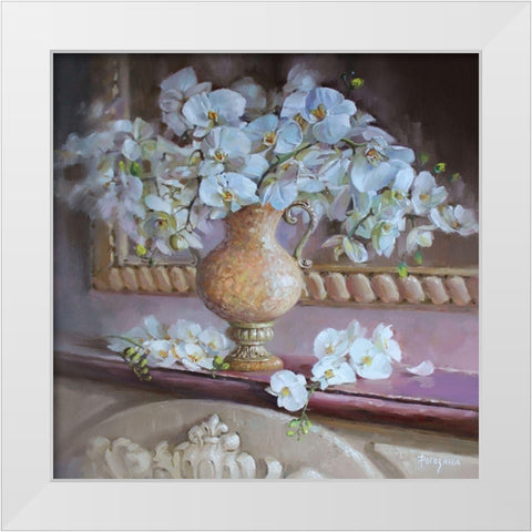 Bouquet of Orchids White Modern Wood Framed Art Print by Rogozina, Svetlana