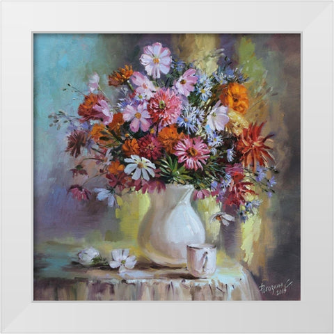 Autumn Bouquet White Modern Wood Framed Art Print by Rogozina, Svetlana
