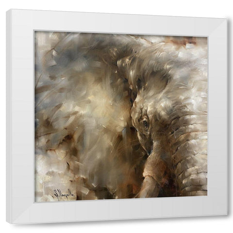 Big Friend White Modern Wood Framed Art Print by Singatullin, Marsel