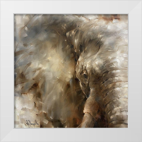 Big Friend White Modern Wood Framed Art Print by Singatullin, Marsel