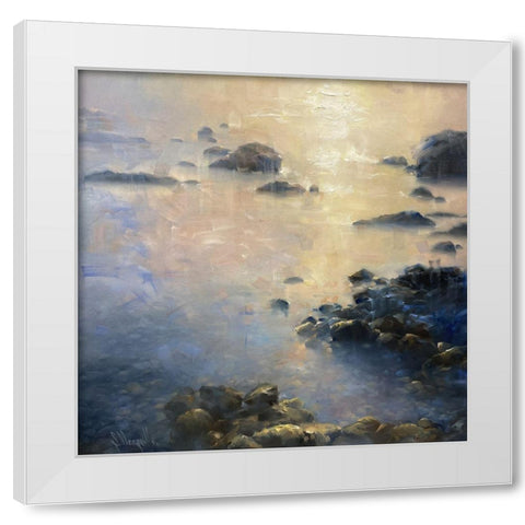 On the Shore of the Sky White Modern Wood Framed Art Print by Singatullin, Marsel