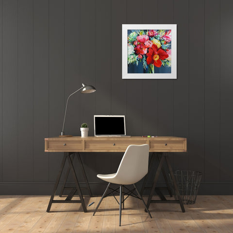 Fiori White Modern Wood Framed Art Print by Bond