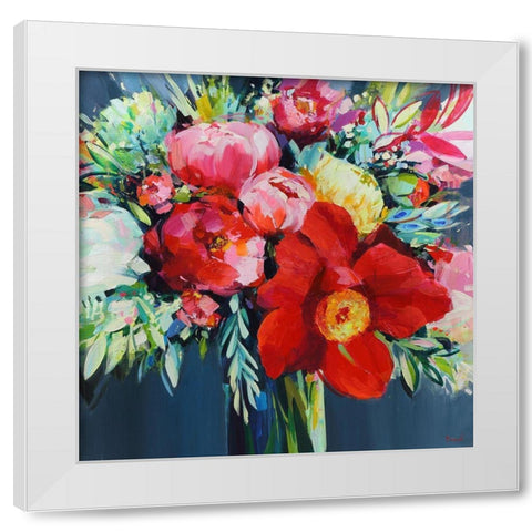 Fiori White Modern Wood Framed Art Print by Bond