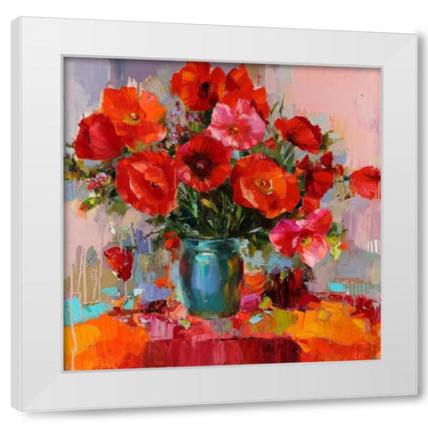 Butterflies in Love White Modern Wood Framed Art Print by Bond