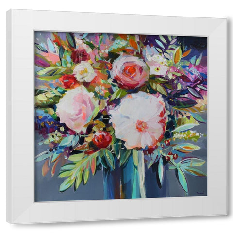 Aura of Floral Sweetness White Modern Wood Framed Art Print by Bond