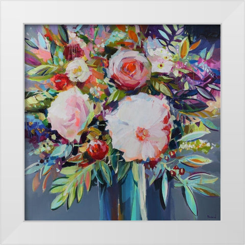 Aura of Floral Sweetness White Modern Wood Framed Art Print by Bond