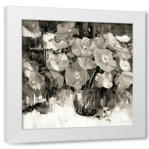 Flowers Fragrance BW White Modern Wood Framed Art Print by Bond