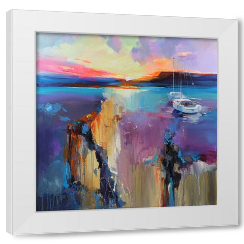 Skylines White Modern Wood Framed Art Print by Bond