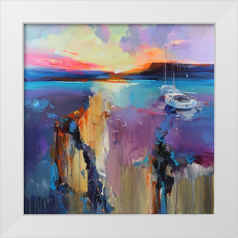 Skylines White Modern Wood Framed Art Print by Bond