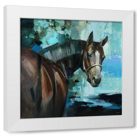 The Night Walk White Modern Wood Framed Art Print by Bond