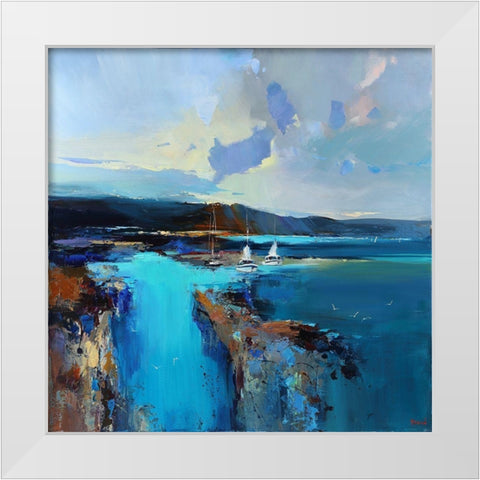 Cool Watere White Modern Wood Framed Art Print by Bond