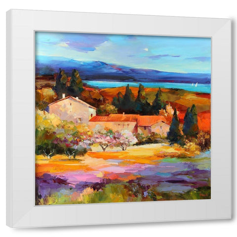 A Garden on the Lagoon White Modern Wood Framed Art Print by Bond