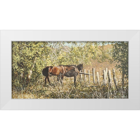 Conversation White Modern Wood Framed Art Print by Adamov, Alexey